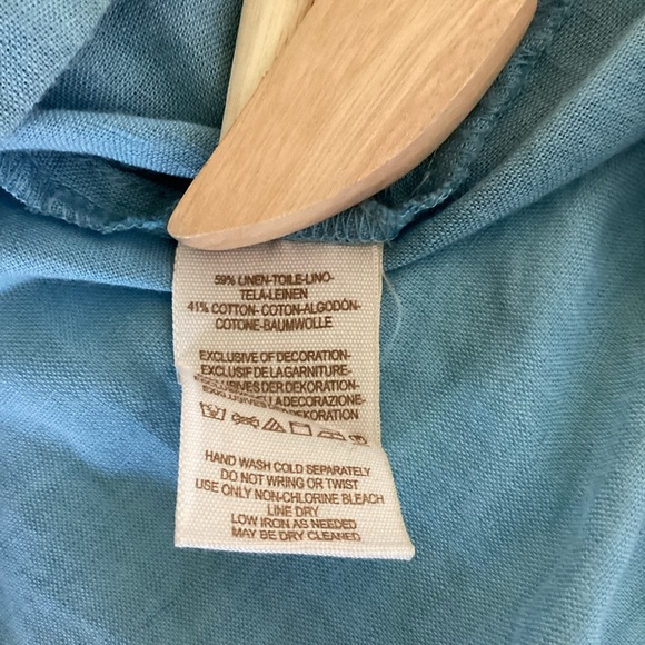 Free People Weekend Escape Top Womens XS Chambray Linen Blend Oversized OB396789 - Picture 3 of 7